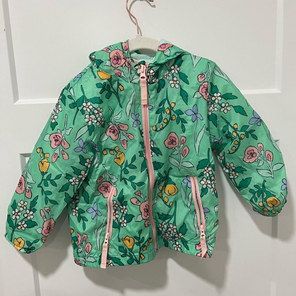 Cat & Jack Green Floral Kids Puffer Jacket